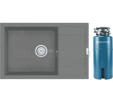 Комплект Мойка Point Велета 78, серая + Измельчитель Paulmark Intenso