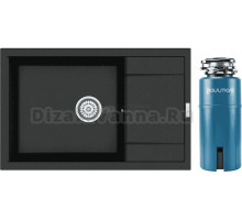 Комплект Мойка Point Велета 78, черная + Измельчитель Paulmark Intenso