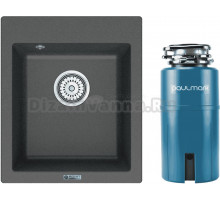 Комплект Мойка Point Динара 42, графит + Измельчитель Paulmark Intenso