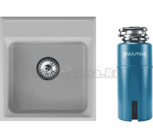 Комплект Мойка Point Мисти 46, белая + Измельчитель Paulmark Intenso