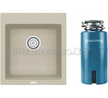 Комплект Мойка Point Моко 47, светло-бежевая + Измельчитель Paulmark Intenso