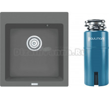 Комплект Мойка Point Моко 47, серая + Измельчитель Paulmark Intenso