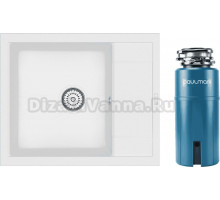 Комплект Мойка Point Римо 60, белая + Измельчитель Paulmark Intenso