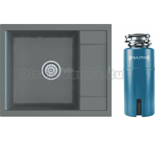 Комплект Мойка Point Римо 60, серая + Измельчитель Paulmark Intenso