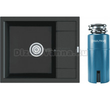 Комплект Мойка Point Римо 60, черная + Измельчитель Paulmark Intenso