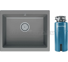 Комплект Мойка Point Сидли 55, серая + Измельчитель Paulmark Intenso