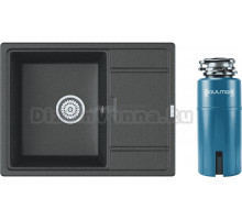 Комплект Мойка Point Стил 65, графит + Измельчитель Paulmark Intenso