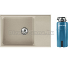Комплект Мойка Point Этна 78, бежевая + Измельчитель Paulmark Intenso