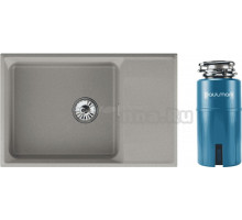 Комплект Мойка Point Этна 78, серая + Измельчитель Paulmark Intenso