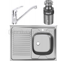 Комплект Мойка Ukinox Стандарт + Смеситель Domaci Равенна + Измельчитель Bort Titan 4000 Plus