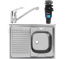 Комплект Мойка Ukinox Стандарт + Смеситель Domaci Равенна + Измельчитель Bort Titan 7000