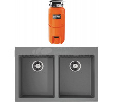 Комплект Мойка Omoikiri Bosen 80-2-GR, leningrad grey + Измельчитель Nagare slim 1250