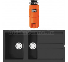 Комплект Мойка Omoikiri Kitagawa 100-2-GB, графит + Измельчитель Nagare slim 500