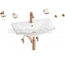 Комплект 9 в 1 Wellsee Bisou 201007289 глянцевый белый, розовое золото