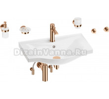 Комплект 9 в 1 Wellsee Bisou 201007299 глянцевый белый, розовое золото