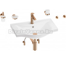 Комплект 9 в 1 Wellsee Bisou 201007304 глянцевый белый, розовое золото