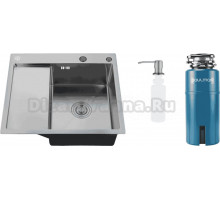 Комплект Мойка РМС MRK-5851BL-R, c дозатором, графит + Измельчитель Paulmark Intenso