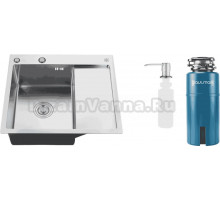 Комплект Мойка РМС MRK-5851L L, c дозатором, серый + Измельчитель Paulmark Intenso