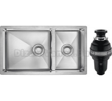 Комплект Мойка Paulmark Aller PM527844-BS, брашированная нержавеющая сталь + Измельчитель Bone Crusher BC 1000-AS