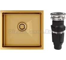 Комплект Мойка Paulmark Aller PM904444-BG, золото + Измельчитель Bone Crusher BC 610-AS