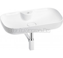 Накладная раковина Wellsee Croquis 2.0 201001081 70 глянцевая белая, хром, прямоугольная, фаянс, с 1 отверстием под смеситель