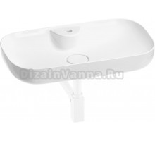 Накладная раковина Wellsee Croquis 2.0 201001085 70 глянцевая белая, матовая белая, прямоугольная, фаянс, с 1 отверстием под смеситель