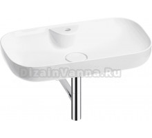 Накладная раковина Wellsee Croquis 2.0 201001086 70 глянцевая белая, хром, прямоугольная, фаянс, с 1 отверстием под смеситель