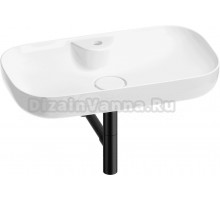 Накладная раковина Wellsee Croquis 2.0 201001087 70 глянцевая белая, матовая черная, прямоугольная, фаянс, с 1 отверстием под смеситель