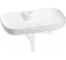 Накладная раковина Wellsee Croquis 2.0 201001090 70 глянцевая белая, матовая белая, прямоугольная, фаянс, с 1 отверстием под смеситель