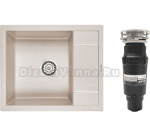 Комплект Мойка Paulmark Flugen 50-600 PM216050-BE, бежевая + Измельчитель Bone Crusher BC 910-SL-Slim Line