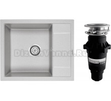 Комплект Мойка Paulmark Flugen 50-600 PM216050-GR, серая + Измельчитель Bone Crusher BC 810-SL Slim Line