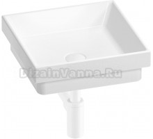 Накладная раковина Wellsee Doux 201001105 40 глянцевая белая, матовая белая, квадратная, фаянс