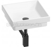 Накладная раковина Wellsee Doux 201001107 40 глянцевая белая, матовая черная, квадратная, фаянс
