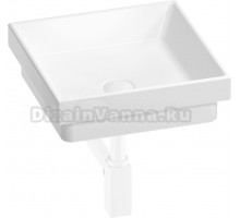 Накладная раковина Wellsee Doux 201001110 40 глянцевая белая, матовая белая, квадратная, фаянс