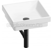 Накладная раковина Wellsee Doux 201001112 40 глянцевая белая, матовая черная, квадратная, фаянс