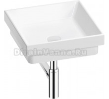 Накладная раковина Wellsee Doux 201001116 40 глянцевая белая, хром, квадратная, фаянс