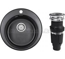 Комплект Мойка Paulmark Gelegen 50 PM404800-BL, черный + Измельчитель Bone Crusher BC 610-AS