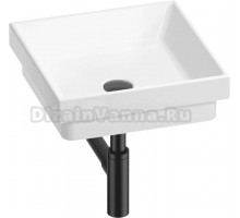 Накладная раковина Wellsee Doux 201001117 40 глянцевая белая, матовая черная, квадратная, фаянс