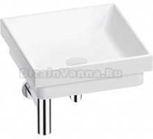 Накладная раковина Wellsee Doux 201001121 40 глянцевая белая, хром, квадратная, фаянс