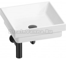 Накладная раковина Wellsee Doux 201001122 40 глянцевая белая, матовая черная, квадратная, фаянс