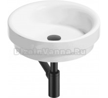 Накладная раковина Wellsee Doux 201001127 40 глянцевая белая, матовая черная, круглая, фаянс