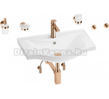 Комплект 9 в 1 Wellsee Bisou 201007314 глянцевый белый, розовое золото