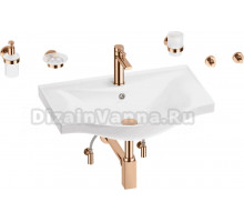 Комплект 9 в 1 Wellsee Bisou 201007319 глянцевый белый, розовое золото