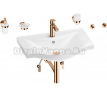 Комплект 9 в 1 Wellsee Bisou 201007324 глянцевый белый, розовое золото