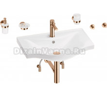 Комплект 9 в 1 Wellsee Bisou 201007329 глянцевый белый, розовое золото