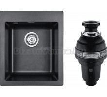 Комплект Мойка Paulmark Kante 40 PM104249-BL, черный + Измельчитель Bone Crusher BC 1000-AS