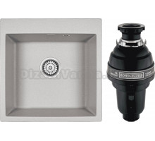 Комплект Мойка Paulmark Kante 50 PM105152-GR, серый + Измельчитель Bone Crusher BC 1000-AS