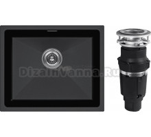 Комплект Мойка Paulmark Lumi LU55-BL, черная + Измельчитель Bone Crusher BC 610-AS