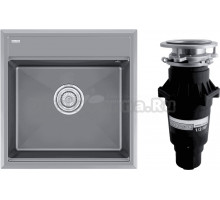 Комплект Мойка Paulmark Stepia 50 PM115051-GRM, серый металлик + Измельчитель Bone Crusher BC 810-SL Slim Line