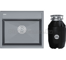 Комплект Мойка Paulmark Stepia 60 PM115951-GRM, серый металлик + Измельчитель Bone Crusher BC 810-AS
